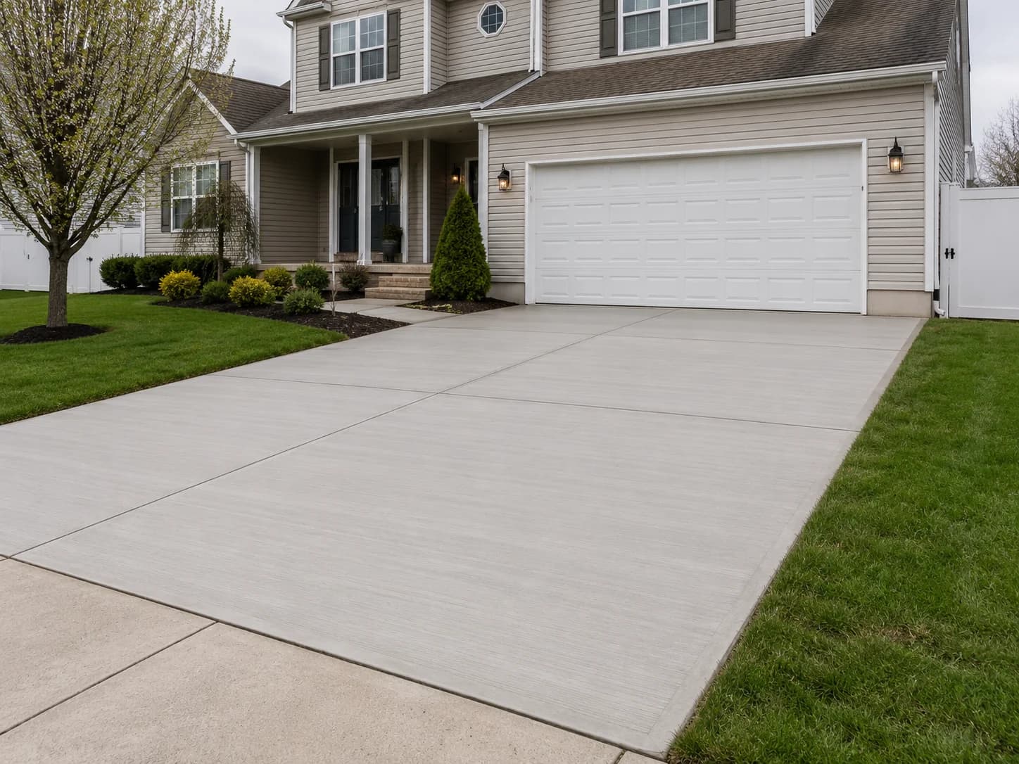 Poured concrete driveway with a broom finish in Egg Harbor Township, NJ