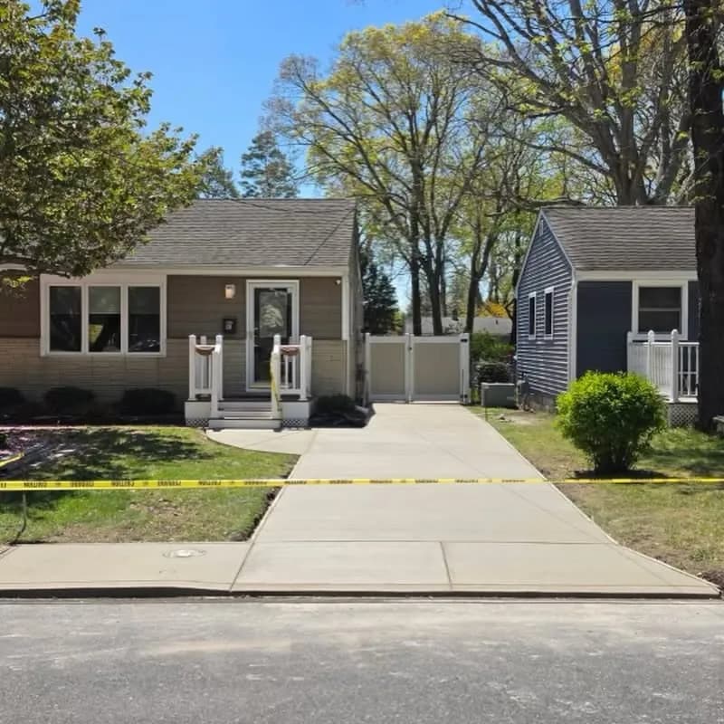 Newly poured and finished concrete driveway in South Jersey