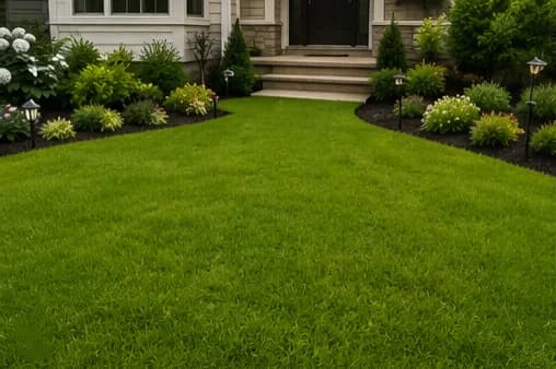 Bare yard marked out for a new paver walkway in South Jersey